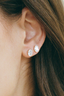 Oval Studs Gold/ Clear