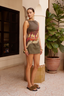 Marilyn Denim Mini Dress Khaki