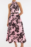 Connie Halter Midi Dress Print
