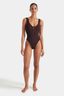 Celine Swim Metallic Chocolate