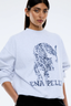Crawling Leopard Sweater White Marle
