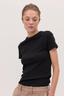 The Ribbed Tee Black