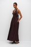 Plunge Halter Dress Aubergine