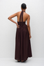 Plunge Halter Dress Aubergine