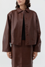 Leather Cocoon Jacket Rum