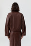 Leather Cocoon Jacket Rum