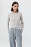 Merino Wool Slit Sleeve Sweater Light Grey Marle