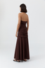 Gathered Strapless Longline Dress Liqueur