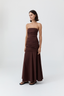 Gathered Strapless Longline Dress Liqueur