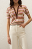Sable Polo Shirt Luis Stripe Dusty Mauve