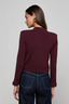 Patsy Crop Crew Cardigan Malbec/ Gold