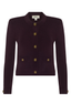 Patsy Crop Crew Cardigan Malbec/ Gold