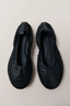 Lattice Weave Ballet Flat Black