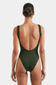 Square Neck Swim Metallic Khaki