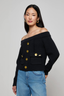 Terri Off The Shoulder Top Black Gold