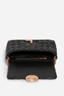 Medium Braided Leather Moon Bag Black