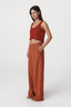 Carlotta Linen Wide Pants Paprika Stripe