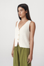 Rio Linen Knit Vest Bone