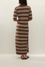 Santiago Polo Dress Ombre Stripe Macro Carob