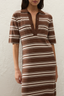 Santiago Polo Dress Ombre Stripe Macro Carob