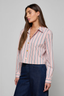 Cosette Crop Hi Low Shirt Pale Rose Stripe