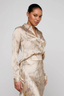 Tyler Silk Blouse Soft Macadamia Horsebit Chain