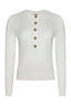 Ronda Knit Henley Pullover Ivory/ Gold