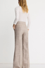 High Rise Wide Leg Pant Taupe Tweed
