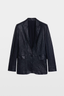 Valse Leather Blazer Encre