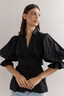 Elena Blouse Black Poplin