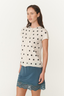 Sandra Merino Knit Top Bone/ Espresso Spot