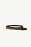 Debbie Reversible Croc Belt Dark Brown | Cognac