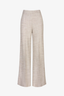 High Rise Wide Leg Pant Taupe Tweed