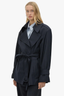 Brody Short Trench Coat French Navy Stripe