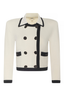 Janu Cropped Knit Jacket Vintage White/ Black
