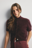 Claudia Cashmere Short Sleeve Aubergine
