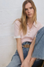 Laurie Cotton Cashmere Polo Light Pink