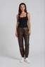 Lauren Leather Joggers Cacao