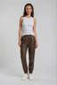 Lauren Leather Joggers Chestnut