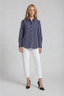 Ellery Shirt Midnight Thin White Stripe