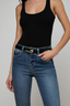 Marlowe Leather Belt Black Croco