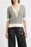 The Stripe V-Neck Sweater Cream Multi