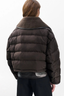 Gloria Mixed Media Puffer Jacket Brown