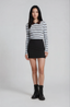 Striped Wool Sweater Azure/ Brown