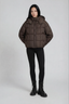 Goose Puffer Removable Hood Jacket Brown