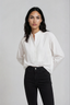 Dropped Shoulder Collared Shirt White