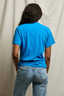Hendrix Cotton Boxy V Neck Tee Cobalt