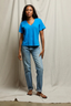 Hendrix Cotton Boxy V Neck Tee Cobalt