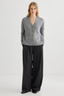 Cashmere V-Neck Cardigan Grey Marle