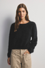 Stella Cashmere Boat Neck Knit Black